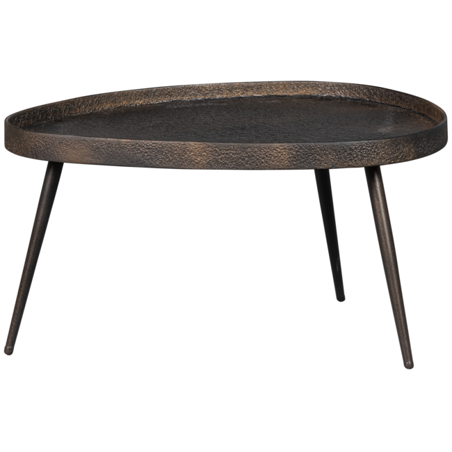 Woood Set van 2 - crude bijzettafels antique bronze