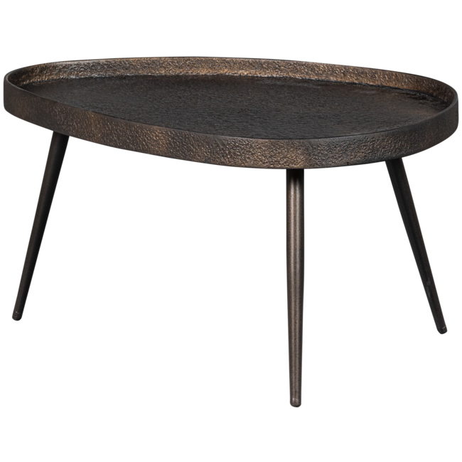 Woood Set van 2 - crude bijzettafels antique bronze