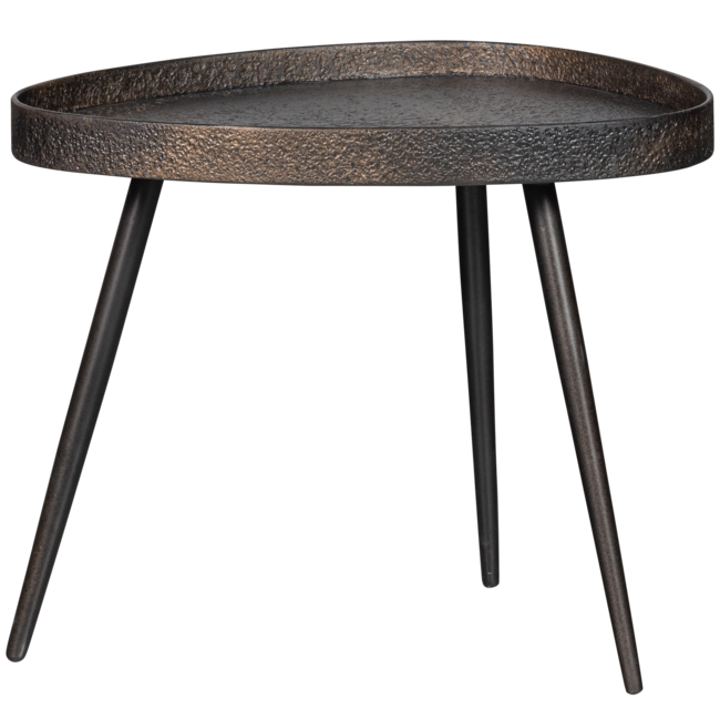 Woood Set van 2 - crude bijzettafels antique bronze