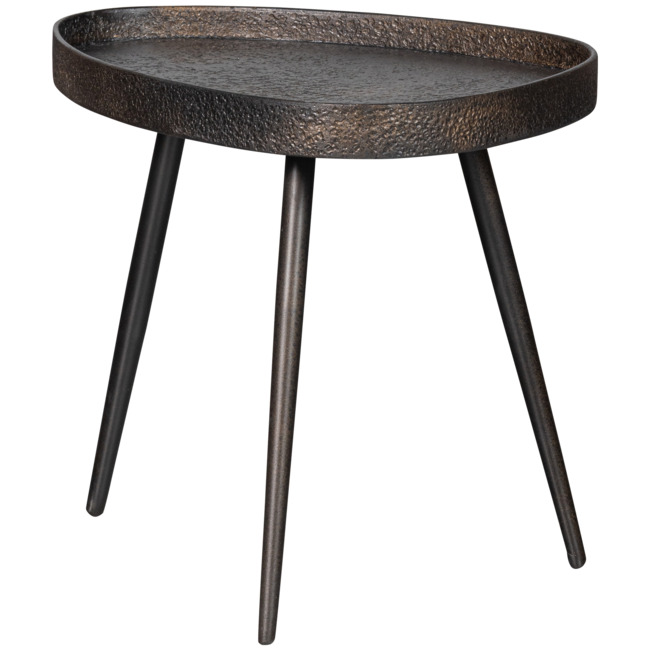 Woood Set van 2 - crude bijzettafels antique bronze