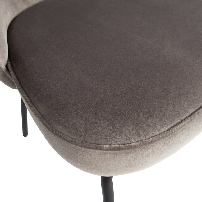 Woood Admit eetkamerstoel fluweel khaki