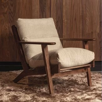 Woood Houston fauteuil bouclé/hout naturel