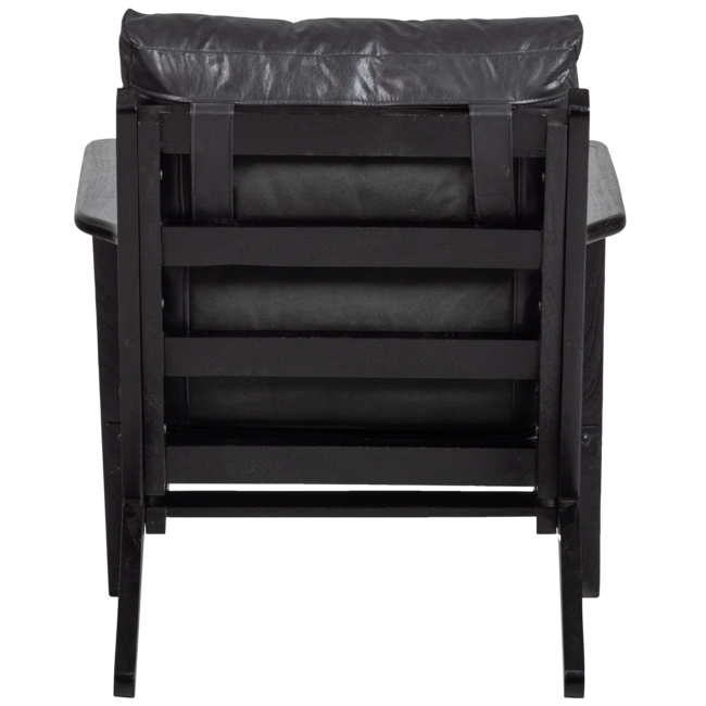 Woood Houston fauteuil echt leer zwart