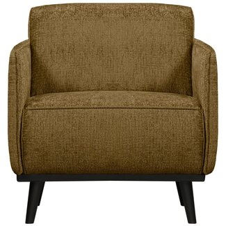 Woood Statement fauteuil met arm structure velvet brass