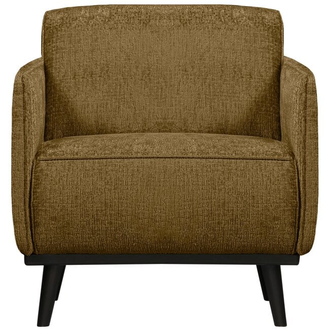 Woood Statement fauteuil met arm structure velvet brass