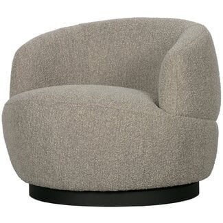 Woood Woolly draaifauteuil bouclé naturel gemeleerd
