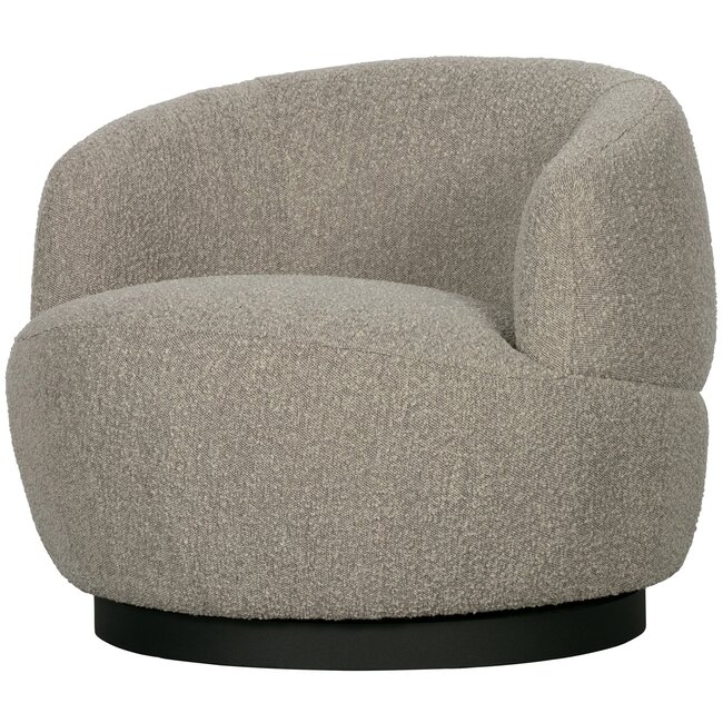 Woood Woolly draaifauteuil bouclé naturel gemeleerd