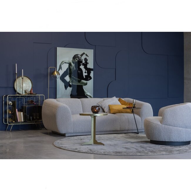 Woood Woolly draaifauteuil bouclé naturel gemeleerd