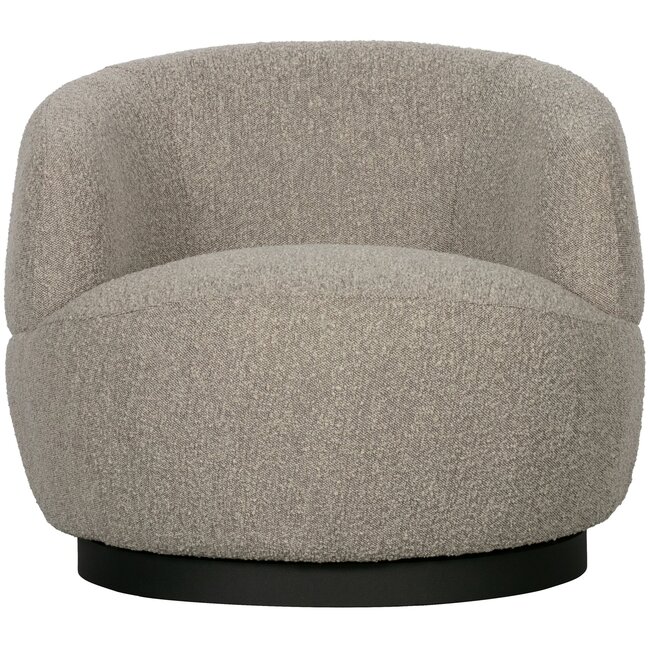 Woood Woolly draaifauteuil bouclé naturel gemeleerd