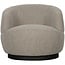 Woood Woolly draaifauteuil bouclé naturel gemeleerd
