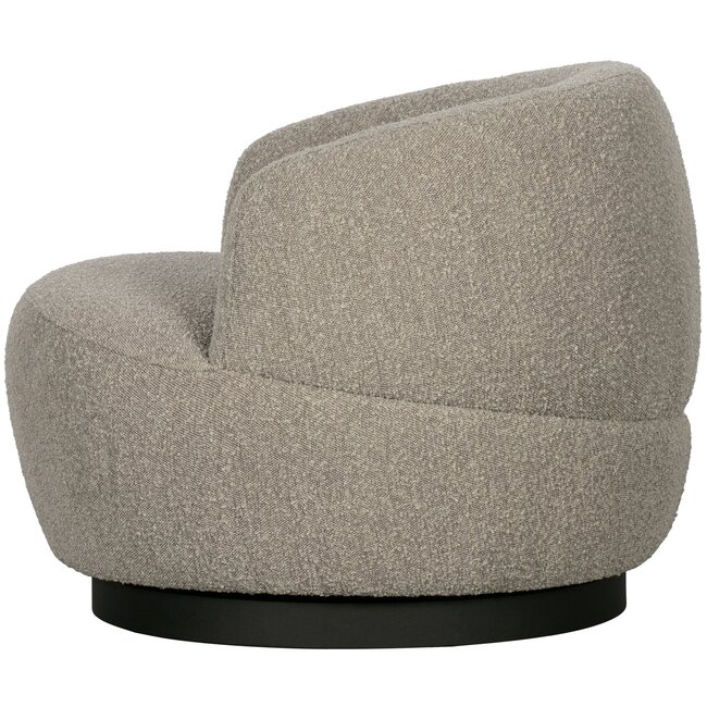 Woood Woolly draaifauteuil bouclé naturel gemeleerd