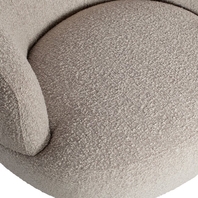 Woood Woolly draaifauteuil bouclé naturel gemeleerd