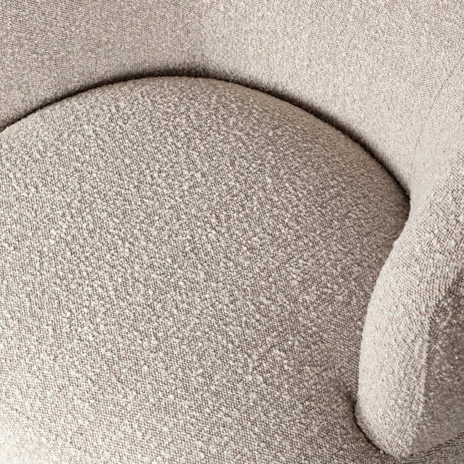 Woood Woolly draaifauteuil bouclé naturel gemeleerd