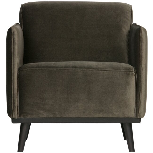 Woood Statement fauteuil met arm fluweel warm groen
