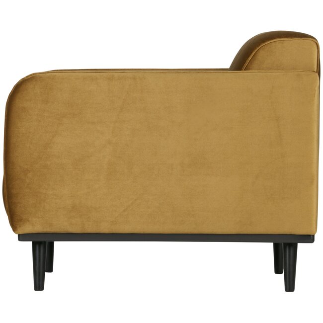 Woood Statement fauteuil met arm fluweel honing geel