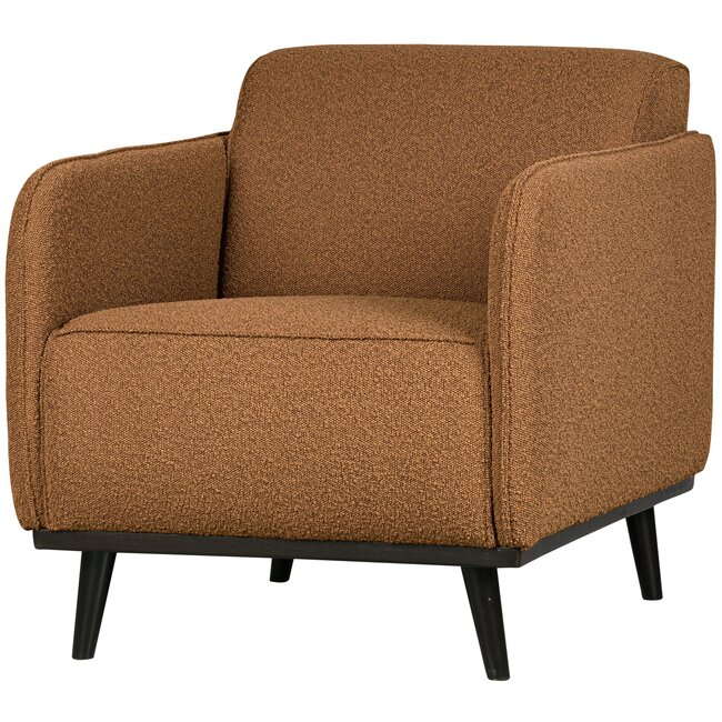 Woood Statement fauteuil met arm bouclé butter