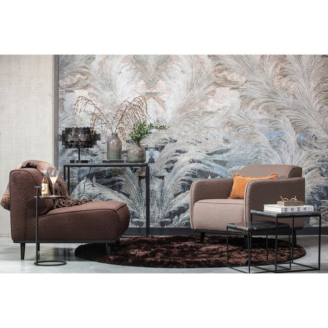 Woood Statement fauteuil met arm bouclé nougat