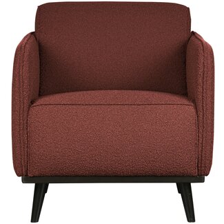 Woood Statement fauteuil met arm bouclé chestnut