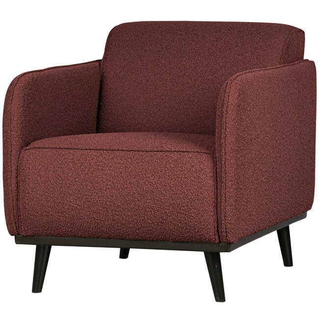 Woood Statement fauteuil met arm bouclé chestnut