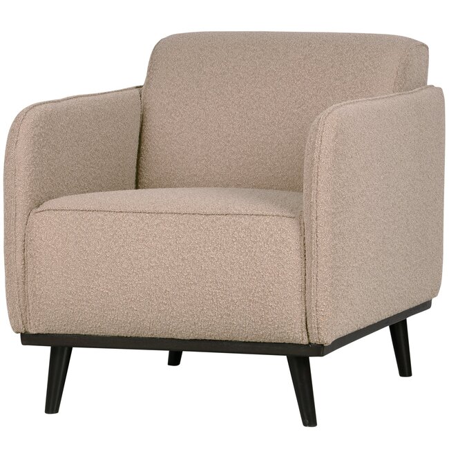 Woood Statement fauteuil met arm bouclé beige