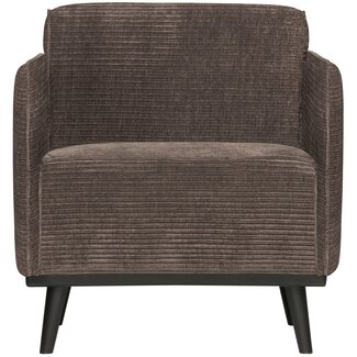 Woood Statement fauteuil met arm brede platte rib taupe