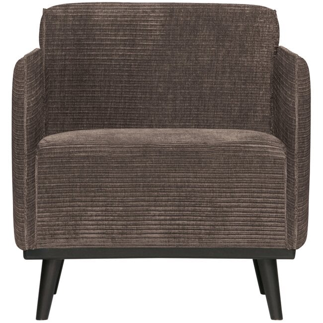 Woood Statement fauteuil met arm brede platte rib taupe