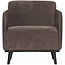 Woood Statement fauteuil met arm brede platte rib taupe