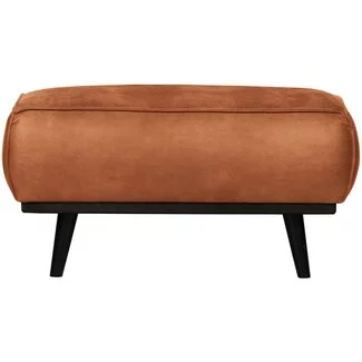 Woood Statement hocker lederlook cognac