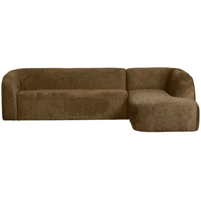 Woood Sloping hoekbank rechts structure velvet brass
