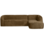 Woood Sloping hoekbank rechts structure velvet brass