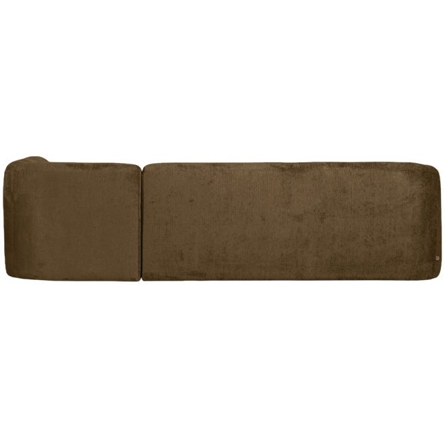 Woood Sloping hoekbank rechts structure velvet brass