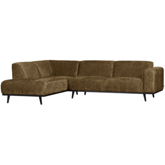 Woood Statement hoekbank links structure velvet brass