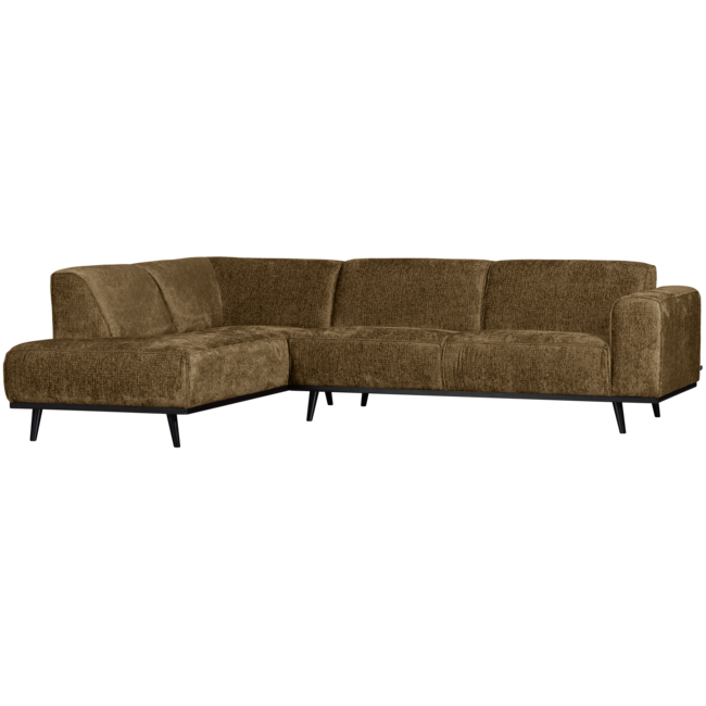 Woood Statement hoekbank links structure velvet brass