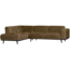 Woood Statement hoekbank links structure velvet brass