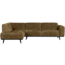 Woood Statement hoekbank links structure velvet brass