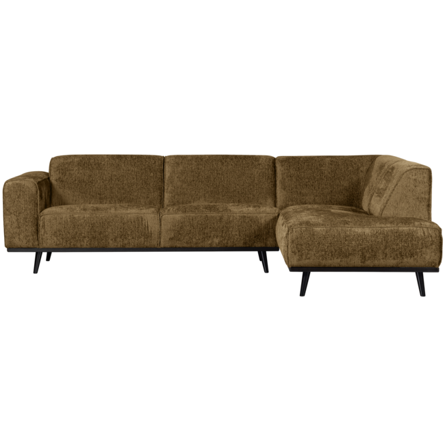 Woood Statement hoekbank rechts structure velvet brass