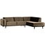 Woood Statement hoekbank rechts fluweel taupe