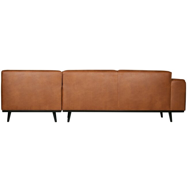Woood Statement hoekbank rechts lederlook cognac