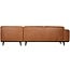 Woood Statement hoekbank rechts lederlook cognac