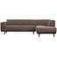Woood Statement hoekbank rechts platte brede rib taupe