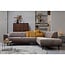 Woood Statement hoekbank rechts platte brede rib taupe