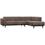 Woood Statement hoekbank rechts platte brede rib taupe