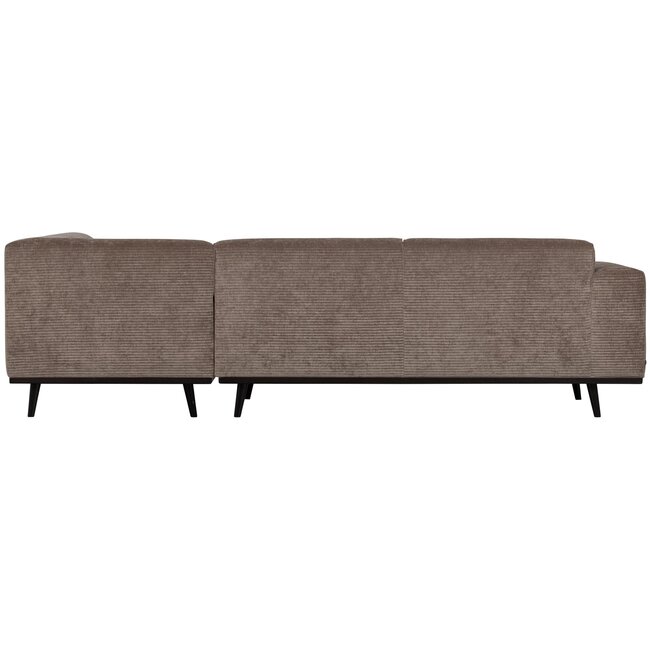 Woood Statement hoekbank rechts platte brede rib taupe