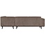 Woood Statement hoekbank rechts platte brede rib taupe
