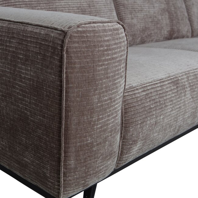 Woood Statement hoekbank rechts platte brede rib taupe