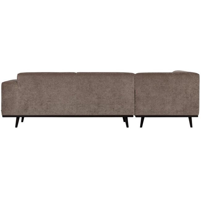 Woood Statement hoekbank links platte brede rib taupe