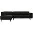 Woood Statement hoekbank links platte brede rib graphite