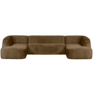 Woood Sloping u-vorm bank structure velvet brass