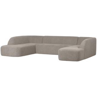 Woood Sloping u-vorm bank off white melange