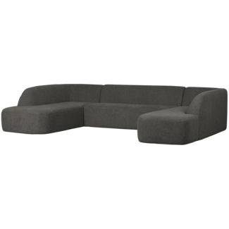 Woood Sloping u-vorm bank grijs/zwart melange